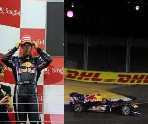 Puzzle Sebastian Vettel - Red Bull - Σιγκαπούρη 2010 (2 Μικρές º)